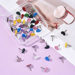 100 шт. железные канцелярские кнопки&nbsp;AJEW-SP0003-98A