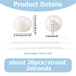 2 нить бусин из натурального культивированного пресноводного жемчуга PEAR-FI0001-03