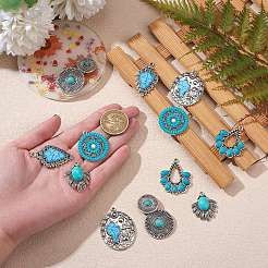 12шт 6 стиля подвески из синтетической бирюзы&nbsp;FIND-SZ0005-73