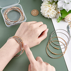 24шт 4-цветный регулируемый сплав пружинный эластичный браслет для женщин&nbsp;BJEW-PH0004-51