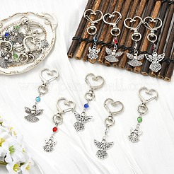 15 pieza de 15 estilos de decoraciones colgantes de aleación y vidrio&nbsp;HJEW-YW00508