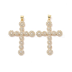 Подвески из латуни с крестообразным паве из прозрачного кубического циркония KK-G435-26G