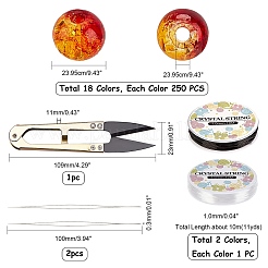 Kit fai da te per realizzare braccialetti elastici con perline di vetro effetto craquelé e colori per dolci.&nbsp;DIY-PH0004-54C