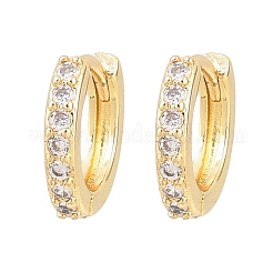 Латунные кубических серьги циркония обруч&nbsp;EJEW-A156-13A-G