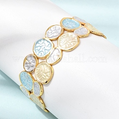 Bracciali rigidi aperti piatti e rotondi in acciaio inossidabile 304 smaltato per donna&nbsp;SA-CBA1A30-03B-G