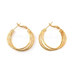 Тройные серьги-кольца из латуни для женщин&nbsp;EJEW-U055-01G