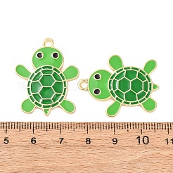 合金エナメルチャーム  カメのチャーム  ゴールドカラー  31x24.5x2.5mm  穴：2mm&nbsp;LS-FIND-P035-02G