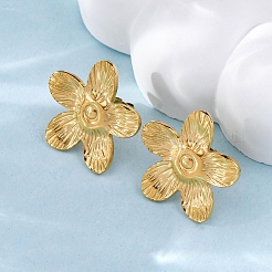 Серьги-гвоздики из нержавеющей стали 304&nbsp;LS-EJEW-F357-01G-02