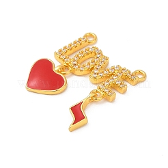 Латунные подвески из акрила с микропейвом и кубическим цирконием&nbsp;KK-D291-11G