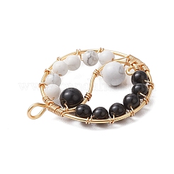 Подвески из натурального обсидиана и говлита PALLOY-JF03026-01