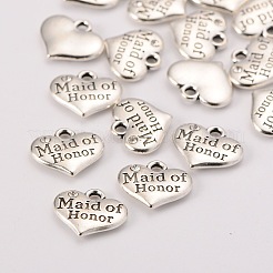 Тема свадьбы античный серебряный тон тибетский стиль сердце с фрейлина горный хрусталь подвески TIBEP-N005-05B