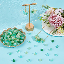 400個 7色 ツートンハンドメイドランプワークビーズキャップ  花  ミックスカラー  11~12x8mm  穴：1.2~1.4mm&nbsp;LAMP-PH0001-55