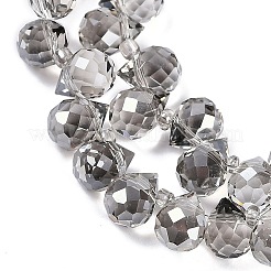 Стеклянные бусины с гальваническим покрытием  EGLA-D030-17W