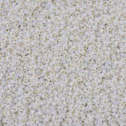 MIYUKIラウンドロカイユビーズ  日本製シードビーズ  8/0  （rr551)金箔裏地オパール  3mm  穴：1mm  約19000~20500個/ポンド&nbsp;SEED-G008-RR0551