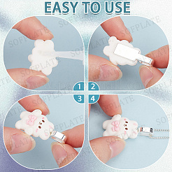 100 шт. 5-цветные плоские клеевые скобы из сплава в тибетском стиле FIND-SP0001-89