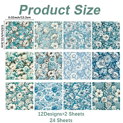24 pieza de papel para álbum de recortes con temática de flores de 12 estilos&nbsp;SCRA-DJ0001-05