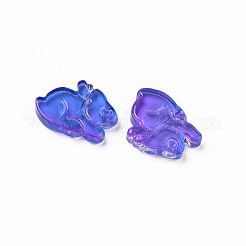 Perle di vetro verniciato a spruzzo trasparente bicolore&nbsp;GLAA-Q092-03-CM