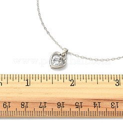 Ожерелье-подвеска в форме сердца с кристаллами и стразами и кабельными цепочками&nbsp;NJEW-FZ00017