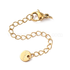 Удлинитель цепочки из нержавеющей стали 304 с плоскими круглыми подвесками.&nbsp;STAS-G383-05G