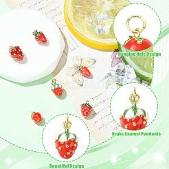 6 шт. 6 стиля латунных эмалевых подвесок&nbsp;KK-CJ0003-69