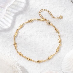 Женские браслеты на ногу из нержавеющей стали 304 и латуни в виде цепочек-рыбок&nbsp;AJEW-AN00758
