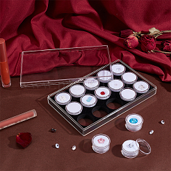 Круглые акриловые коробки для хранения бриллиантов с 15 слотом CON-WH0089-78B