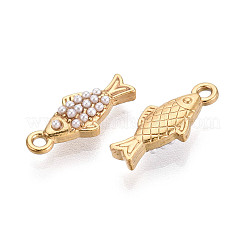 Подвески в виде рыбок из нержавеющей стали 304 и искусственного жемчуга ABS&nbsp;STAS-T072-67G