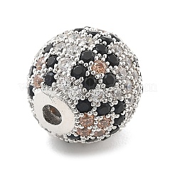 Латунные микро проложить кубического циркония бусы KK-L228-11P