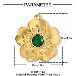 Подвески из стекла из нержавеющей стали 304&nbsp;STAS-OY008-60G