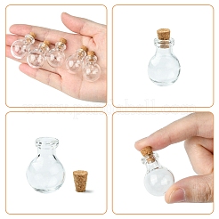 8 шт. круглая стеклянная бутылка для контейнеров для бусин BOTT-FS0001-03