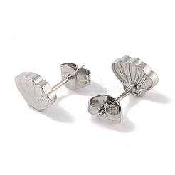 Серьги-гвоздики в форме ракушки из нержавеющей стали 304 для женщин&nbsp;EJEW-G389-01P