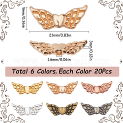 120 шт. 6-х цветные бусины из цинкового сплава FIND-SC0011-82