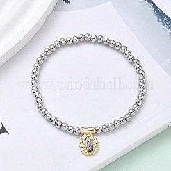 Браслеты из латуни с овалами и подвесками в виде Иисуса BJEW-B148-03A