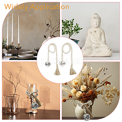 2шт. Гирлянда из деревянных бусин 2 стилей с кисточками из джутового шнура DJEW-FH0001-28