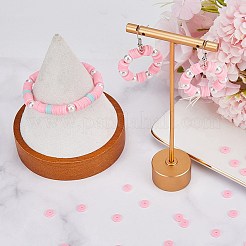 3 нить плоских круглых бусин из полимерной глины ручной работы&nbsp;CLAY-SC0001-69C