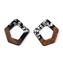 Подвески из непрозрачной смолы и ореха RESI-N039-61B