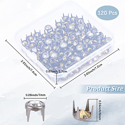 120 шт. латунные заклепки со стразами&nbsp;FIND-CL0001-28A