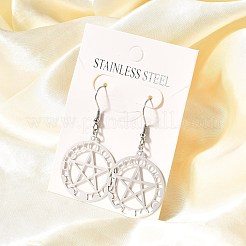 Серьги-подвески из нержавеющей стали 304 EJEW-R015-01P-01