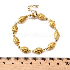 Браслеты из нержавеющей стали 304 с божьей коровкой для женщин BJEW-K226-15B-G