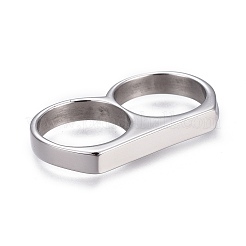 変色しにくい304ステンレススチールの指輪  二重リング  ステンレス鋼色  サイズ11  20.5mm&nbsp;RJEW-O032-13P-20.5mm