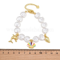Bracelets à breloques en laiton émaillé océan pour femmes&nbsp;KK-CBA68DA-15C-G