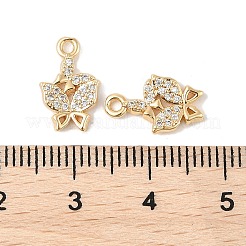 Латунные микропаве прозрачные подвески с фианитом KK-R219-10G