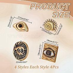 16 шт. 4 стиля пуговицы из сплава с тремя отверстиями на ножке&nbsp;FIND-AR0006-59