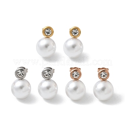 Круглые серьги-гвоздики из нержавеющей стали 304 с ионным покрытием (IP) EJEW-C099-17E