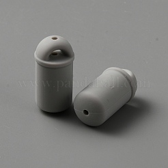 ボトル食品グレードの環境に優しいシリコーンビーズ  ライトグレー  30x15mm  穴：2.2mm&nbsp;LS-SIL-WH0006-20D