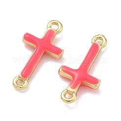 Messing-Emaille-Kreuzverbinder-Anhänger für religiöse Zwecke&nbsp;KK-D229-07G-05