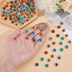 100 шт. 10 стеклянных кабошона с узором «глаз»&nbsp;DIY-ME0002-15