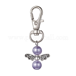 Подвески из ангельского сплава и стеклянные жемчужные бусины&nbsp;HJEW-JM01293