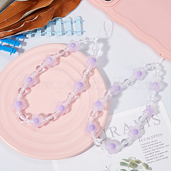 Ремешок на запястье для мобильного телефона с пластиковыми бусинами&nbsp;AJEW-WH20010-63B