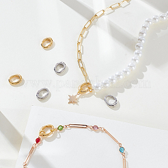 12 шт. 2-х цветные овальные латунные застежки с пружинным затвором KK-GA0002-16